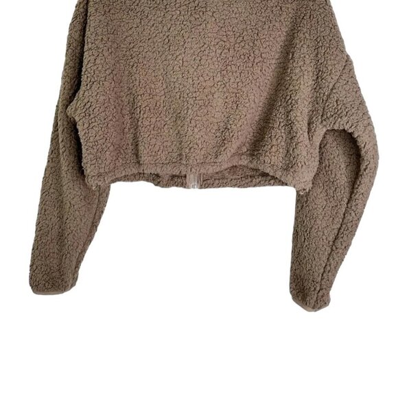 SKIMS 3X Teddy High Pile Fleece Crop Zip Jacket in Desert NWT MSRP $88 - Picture 6 of 6